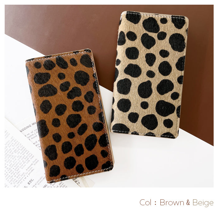 【ルイショップ】 AQUOS sense5G SH-53A SHG03 SH-M17 / sense4 SH-41A SH-M15 / basic A003SH lite SH-RM15 ケース 手帳型 カバー 本革 ハラコ風 ダルメシアン 手帳型ケース sh41a スマホケース スマホカバー 携帯ケース 携帯カバー