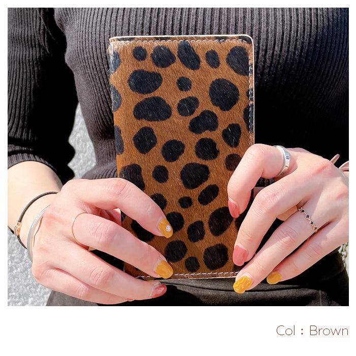 【ルイショップ】iPhone XS Max ケース 手帳型 カバー 本革 ハラコ風 ダルメシアン 手帳型ケース アイフォン ケース スマホカバー 携帯ケース 携帯カバー