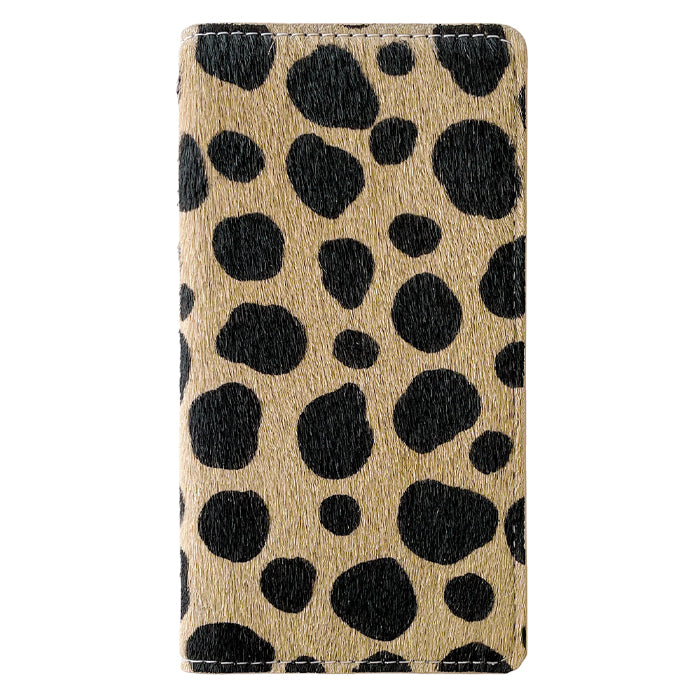 【ルイショップ】 iPhone 16 Pro ケース 手帳型 カバー 本革 ハラコ風 ダルメシアン 手帳型ケース アイフォン 16 プロ スマホケース スマホカバー 携帯ケース 携帯カバー