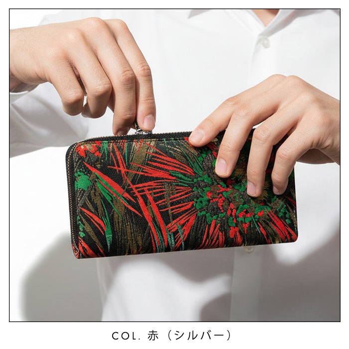 【ルイショップ】 西陣織 花火 ラウンド型 長財布