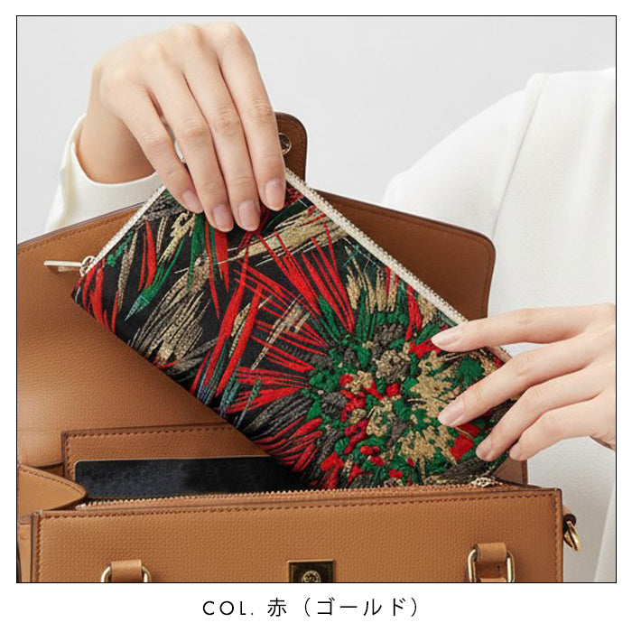 【ルイショップ】 西陣織 花火 ラウンド型 長財布