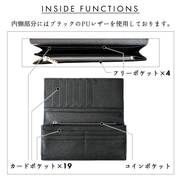 【ルイショップ】 本革 上品な紳士レザー 二つ折り 長財布