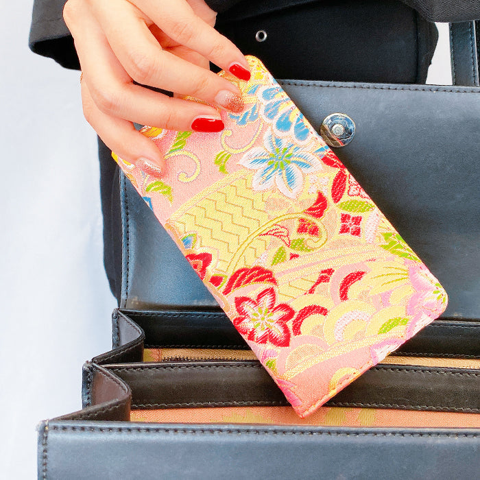 【ルイショップ】 らくらくスマートフォン F-53E ケース 手帳型 カバー 西陣織 着物 竹 f53e 手帳型ケース スマホケース スマホカバー 携帯ケース 携帯カバー