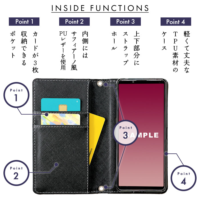 【ルイショップ】 iPhone・Galaxy・Xperia・AQUOS・Google Pixel|100機種以上 対応 児島デニム 小さいドット 手帳型 スマホケース