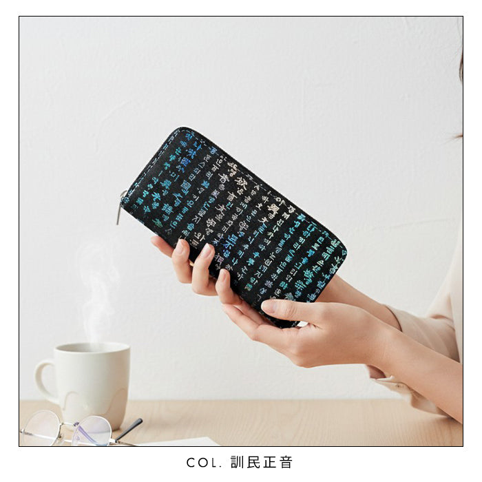 【ルイショップ】 韓流生地 ラウンド型 長財布