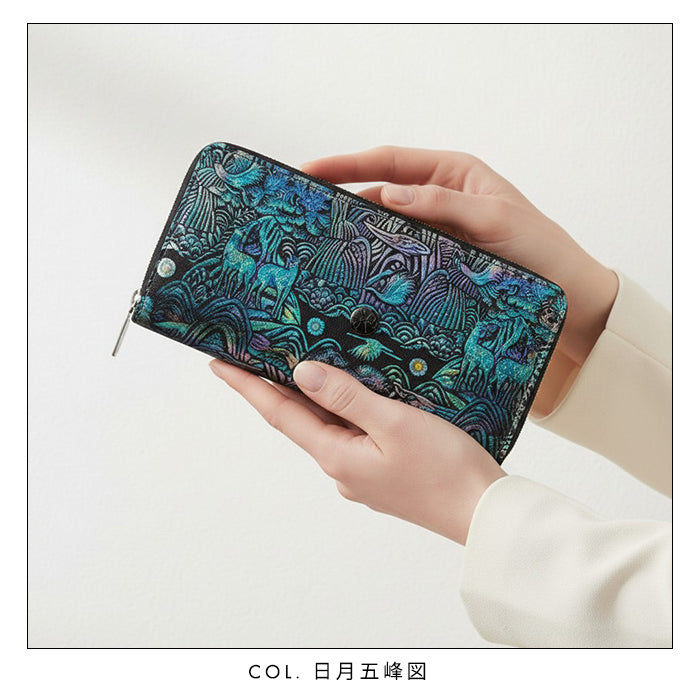 【ルイショップ】 韓流生地 ラウンド型 長財布