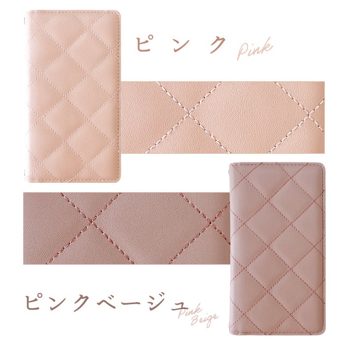 【ルイショップ】 iPhone・Galaxy・Xperia・AQUOS・Google Pixel|100機種以上 対応 韓流 キルティング ニュアンスカラー 手帳型 スマホケース