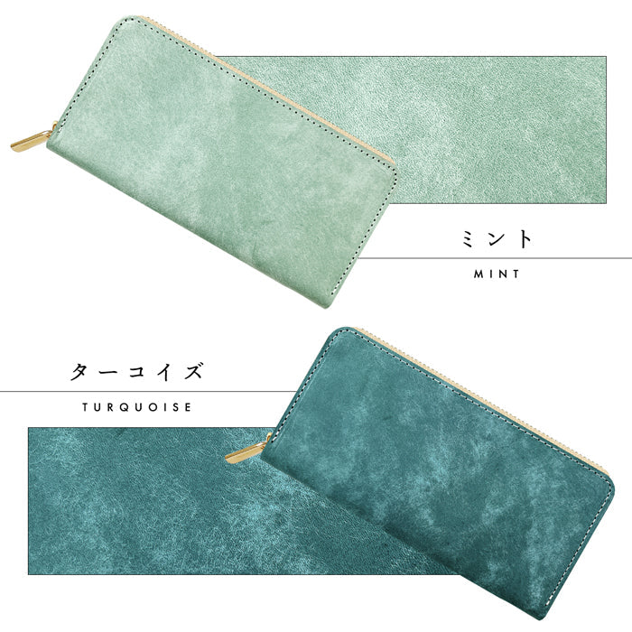 【ルイショップ】 本革 イタリア製 マヤベリー ラウンド型 長財布