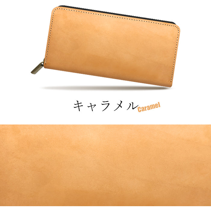 【ルイショップ】 本革 ミズーリベリー イタリアンレザー ラウンド型 長財布