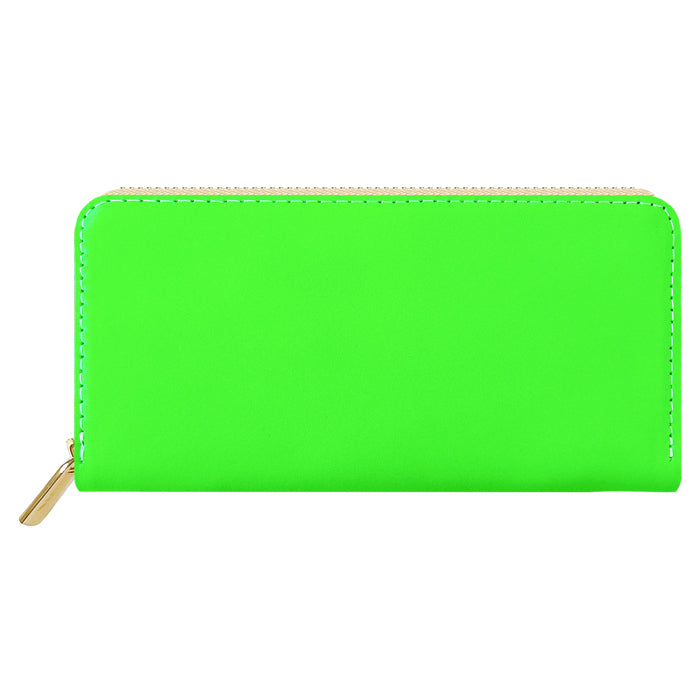 【ルイショップ】 本革 はげにくいネオンカラー ラウンド型 長財布