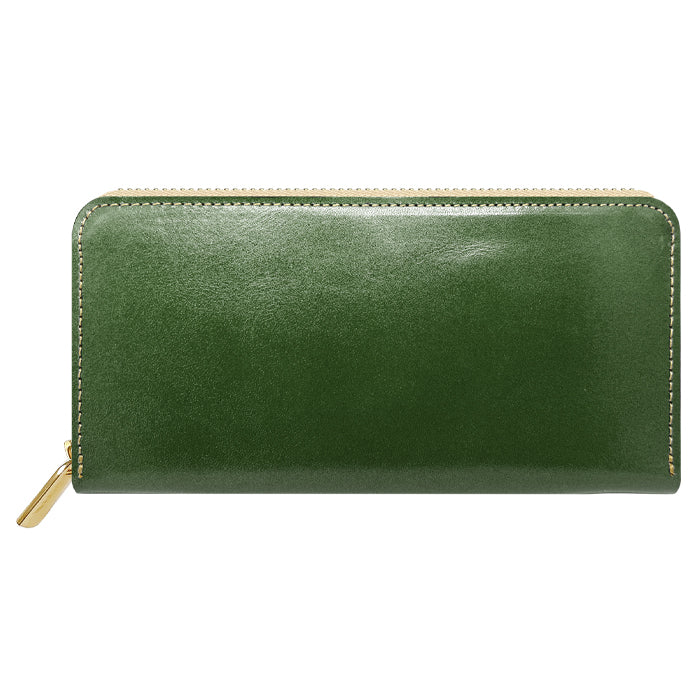 【ルイショップ】 本革 栃木レザー やさしいおかん ラウンド型 長財布