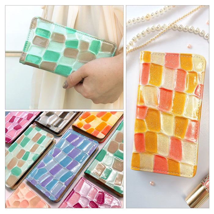 【ルイショップ】 iPhone 16 Plus ケース 手帳型 カバー 本革 ステンドグラス 手帳型ケース アイフォン 16 プラス ケース スマホカバー 携帯ケース 携帯カバー