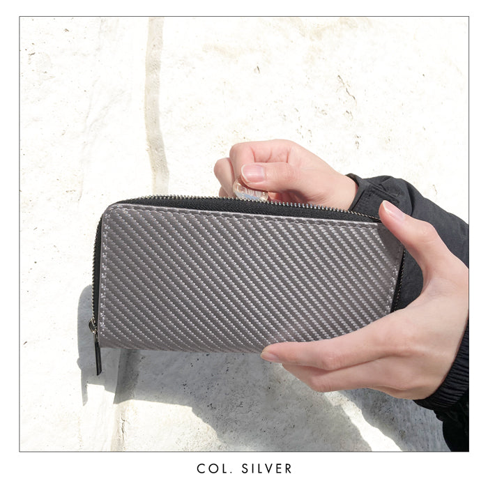 【ルイショップ】 カーボン ラウンド型 長財布