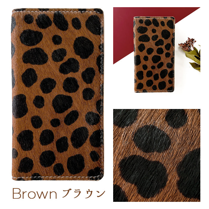 【ルイショップ】 Galaxy S25 SC-51F SCG31 SM-S931  / Galaxy S24 SC-51E SCG25 SM-S921Q ケース 手帳型 カバー 本革 ハラコ風 ダルメシアン 手帳型ケース sc51f sc51e スマホケース スマホカバー 携帯ケース 携帯カバー