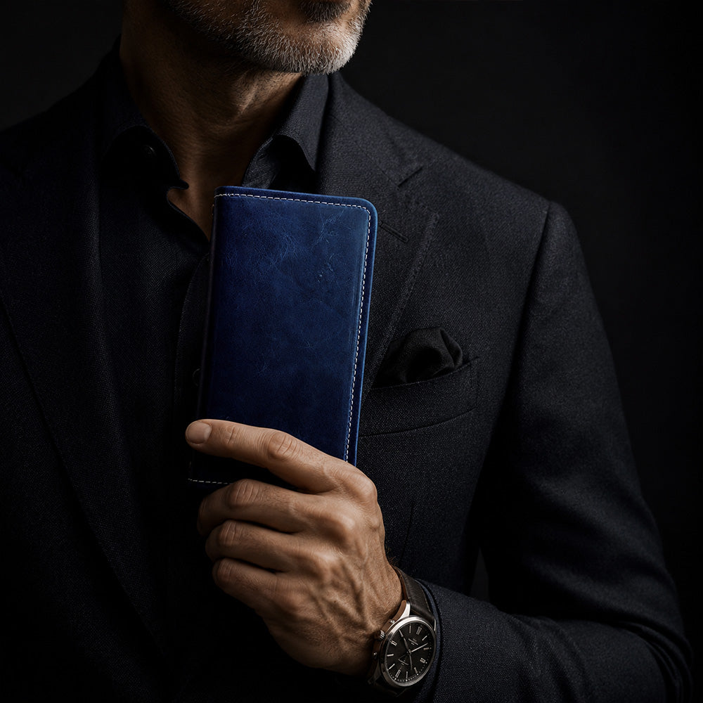 【ルイショップ】 iPhone・Galaxy・Xperia・AQUOS・Google Pixel｜100機種以上 対応 本革 牛ヌメ革 ジェントルマン 手帳型 スマホケース