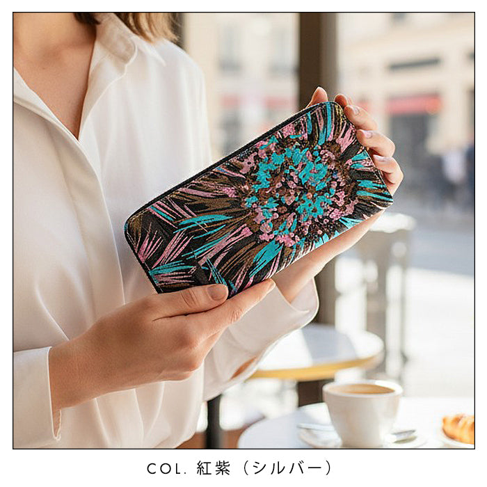 【ルイショップ】 西陣織 花火 ラウンド型 長財布