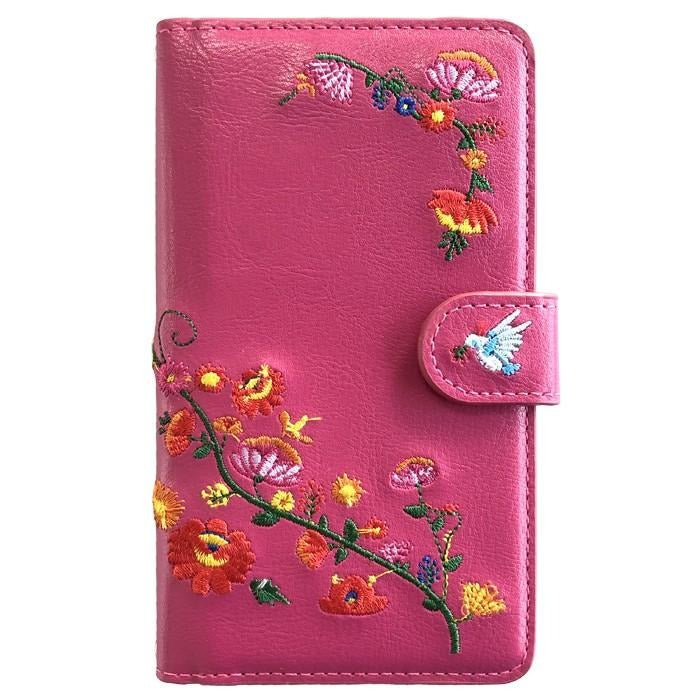 【ルイショップ】 花 刺繍 手帳型 スマホケース iPhone シリーズ 対応