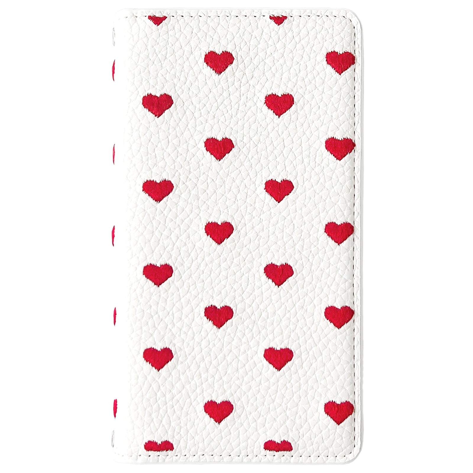 【ルイショップ】 iPhone・Galaxy・Xperia・AQUOS・Google Pixel｜100機種以上 対応 ハート 刺繡 手帳型 スマホケース