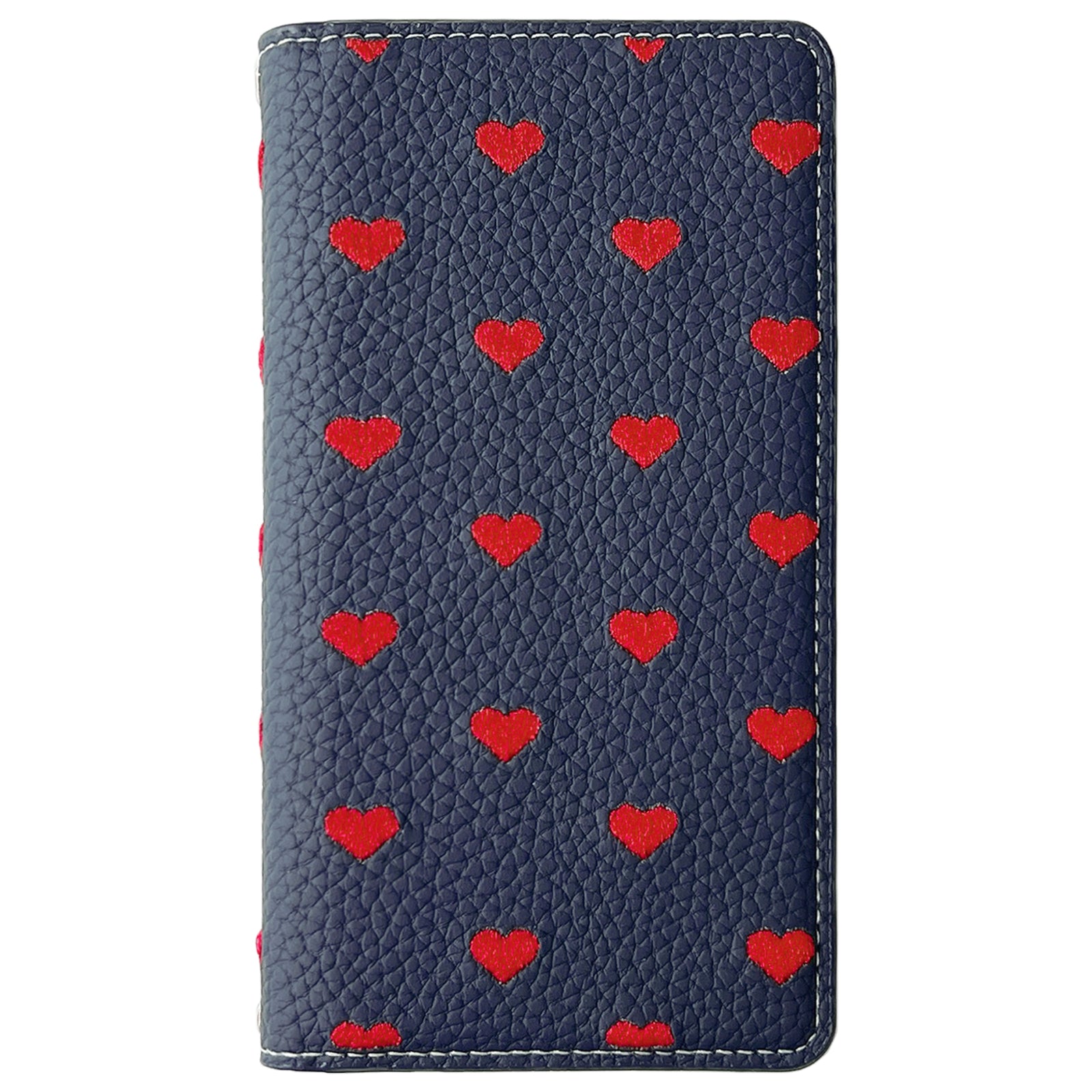 【ルイショップ】 iPhone・Galaxy・Xperia・AQUOS・Google Pixel｜100機種以上 対応 ハート 刺繡 手帳型 スマホケース