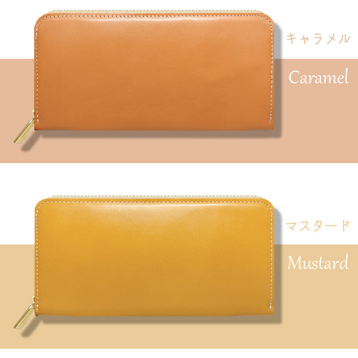 【ルイショップ】 本革 ちょっといい本革 ラウンド型 長財布