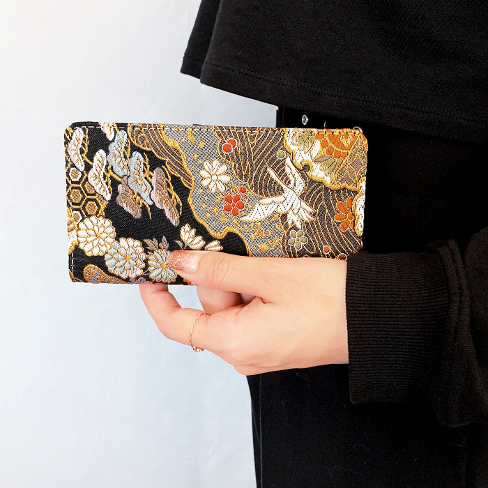 【ルイショップ】 BASIO active2 SHG12 / BASIO active SHG09 ケース 手帳型 簡単スマホ カバー 西陣織 着物 松 手帳型ケース ベイシオ アクティブ スマホケース スマホカバー 携帯ケース 携帯カバー