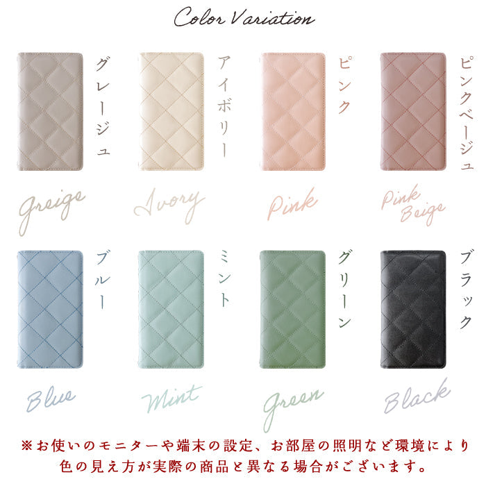 【ルイショップ】iPhone 12 Pro ケース 手帳型 カバー 韓流 キルティング ニュアンスカラー 手帳型ケース アイフォン 12 プロ ケース スマホカバー 携帯ケース 携帯カバー