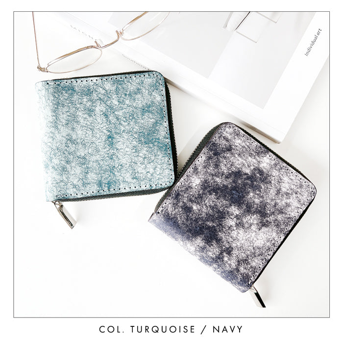 【ルイショップ】 本革 イタリア産 マルゴーフォグ ラウンド型 二つ折り財布