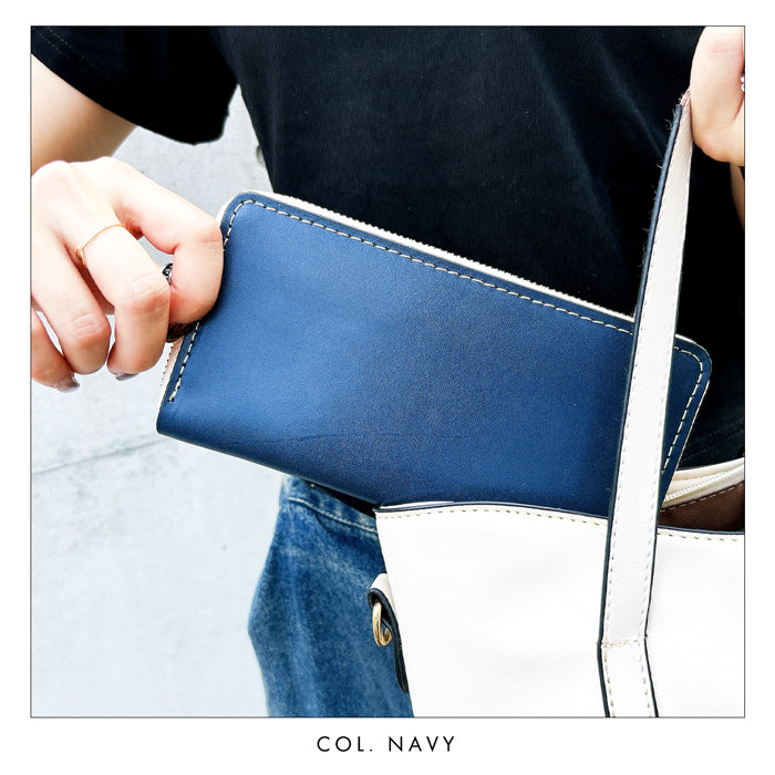 【ルイショップ】 本革 栃木レザー やさしいおかん ラウンド型 長財布