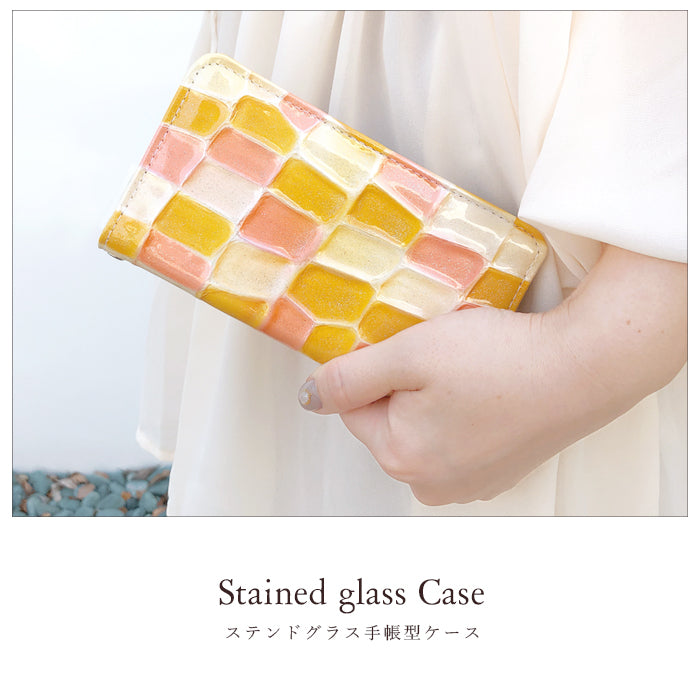 【ルイショップ】 Galaxy S25 SC-51F SCG31 SM-S931  / Galaxy S24 SC-51E SCG25 SM-S921Q ケース 手帳型 カバー 本革 ステンドグラス 手帳型ケース sc51f sc51e スマホケース スマホカバー 携帯ケース 携帯カバー