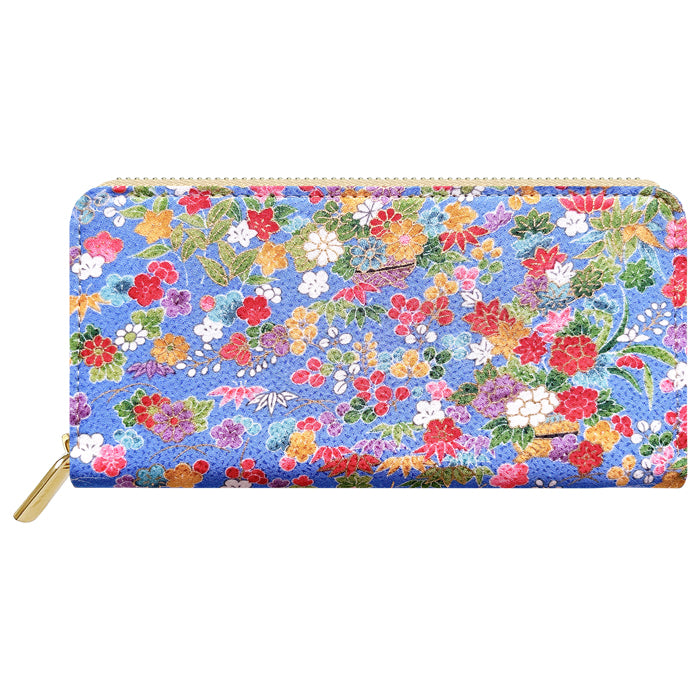 【ルイショップ】 金彩友禅 華 ラウンド型 長財布