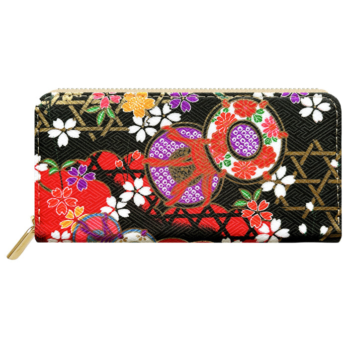 【ルイショップ】 金彩友禅 華 ラウンド型 長財布